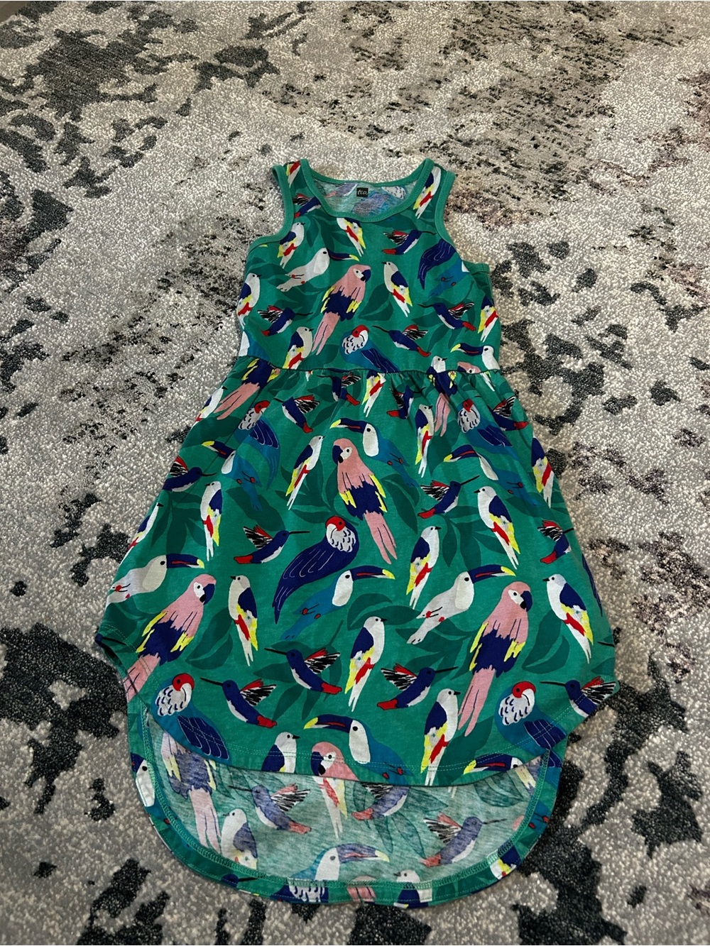 Tea Collection Teal Tropical Bird Tank with Multicolor Accents